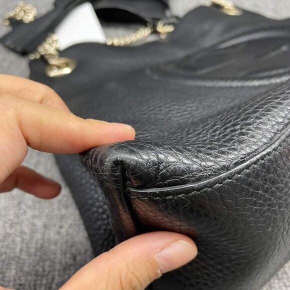 100% Authentic Gucci GG Soho on Chain Shoulder Bag - Picture 9 of 14